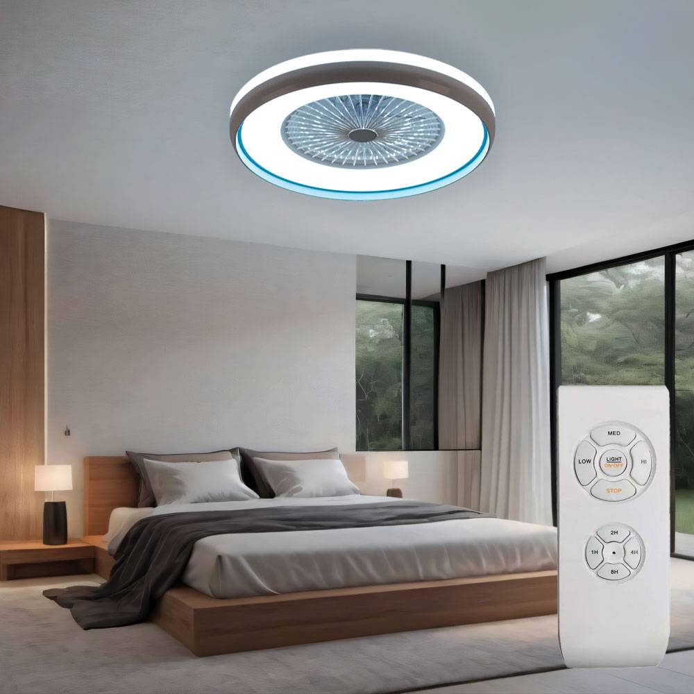 LED Deckenventilator 60 cm inkl. Fernbedienung Timer CCT-Schaltung warmweiß-kaltweiß