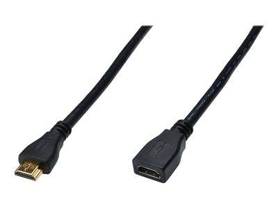 DIGITUS HDMI Verlängerungskabel m. Ethernet 4K 2m schwarz Multimedia-Technik HDMI-Kabel