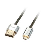 Lindy 41680 HDMI-Kabel 0,5 m HDMI Typ A (Standard) Typ D (Mikrofon) Schwarz, Silber