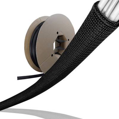 Label-The-Cable Tube, LTC 5110, Kabelschlauch 2 Meter schwarz Installation / Reinigung Kabelkanäle