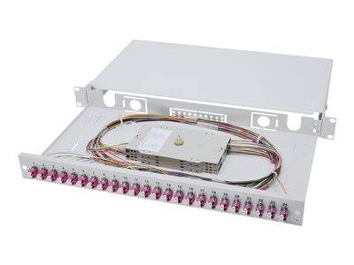 DIGITUS LWL Spleißbox 1HE bestückt 24x LC DX OM4 grau Multimedia-Technik Lichtwellenleiterzubehör