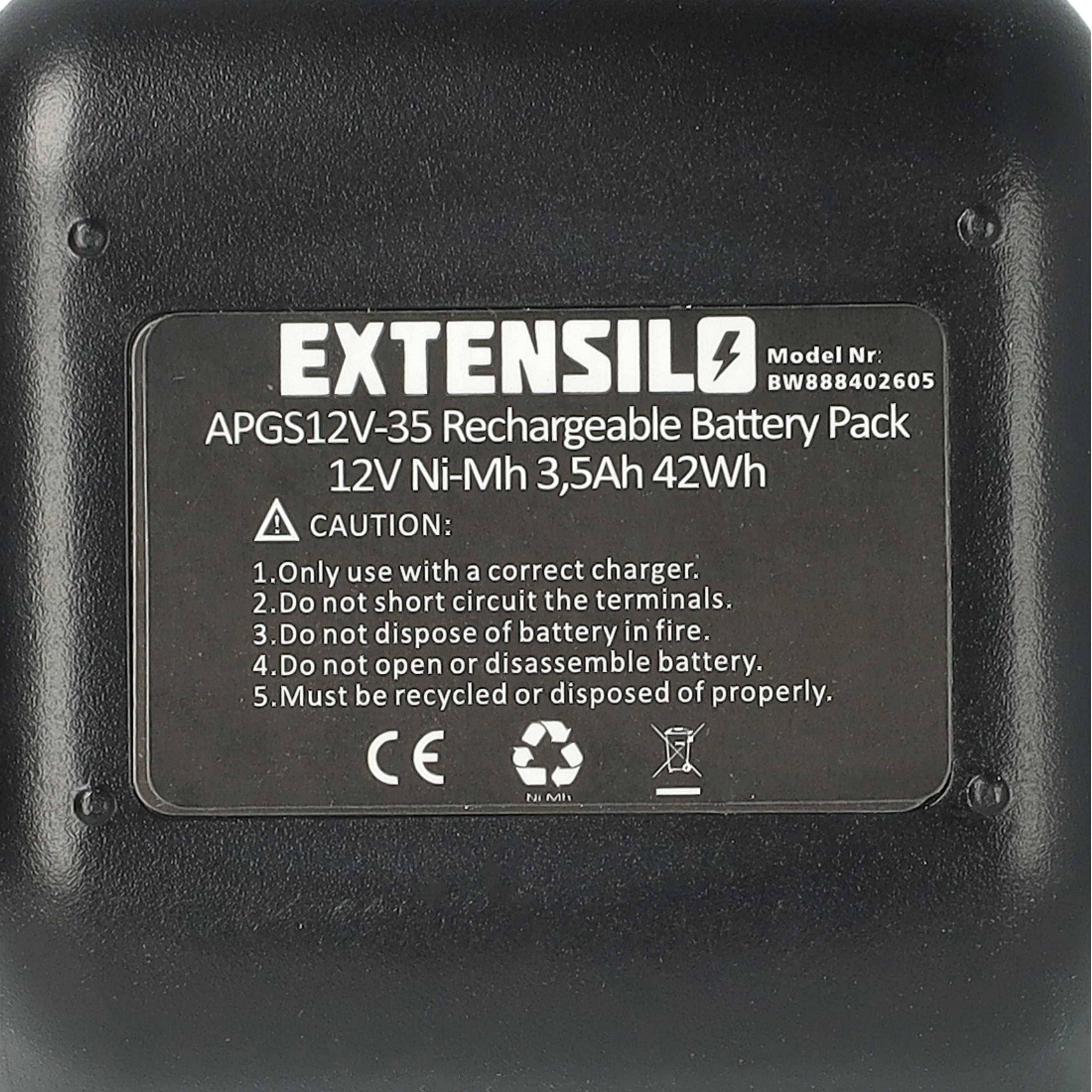 EXTENSILO 2x Akku kompatibel mit Würth 7251017, ANG12, 7256020 Werkzeug, Blindniet-Setzgerät (3500 mAh, NiMH, 12 V)