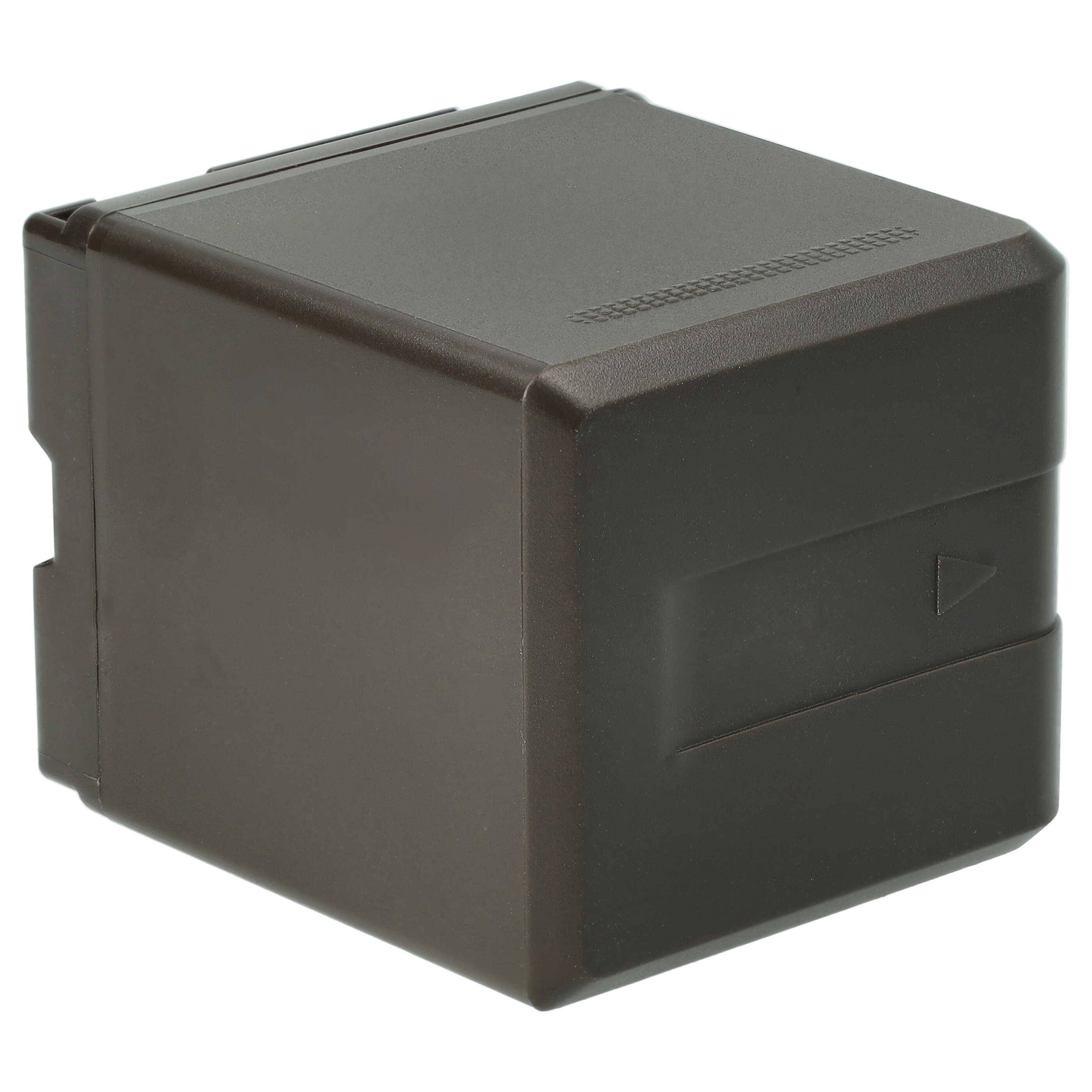 Ein schwarzes rechteckiges Batteriepaket mit einem kleinen Pfeilteil auf der Seite, das die Einfuhrrichtung anzeigt.