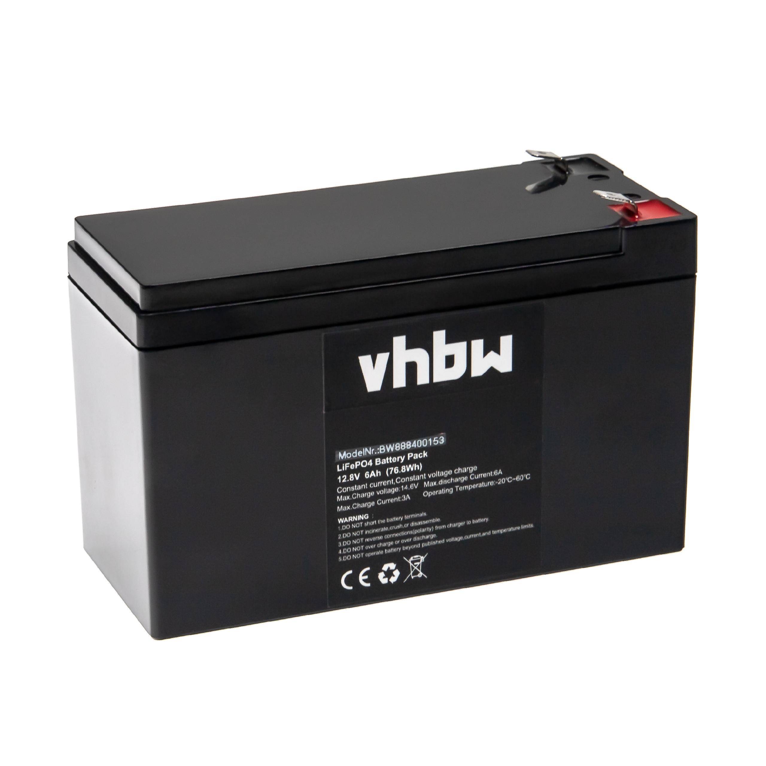 vhbw 1x Akku kompatibel mit APC Back-UPS BE650G2-FR 650VA USV (6 Ah, 12,8 V, LiFePO4)