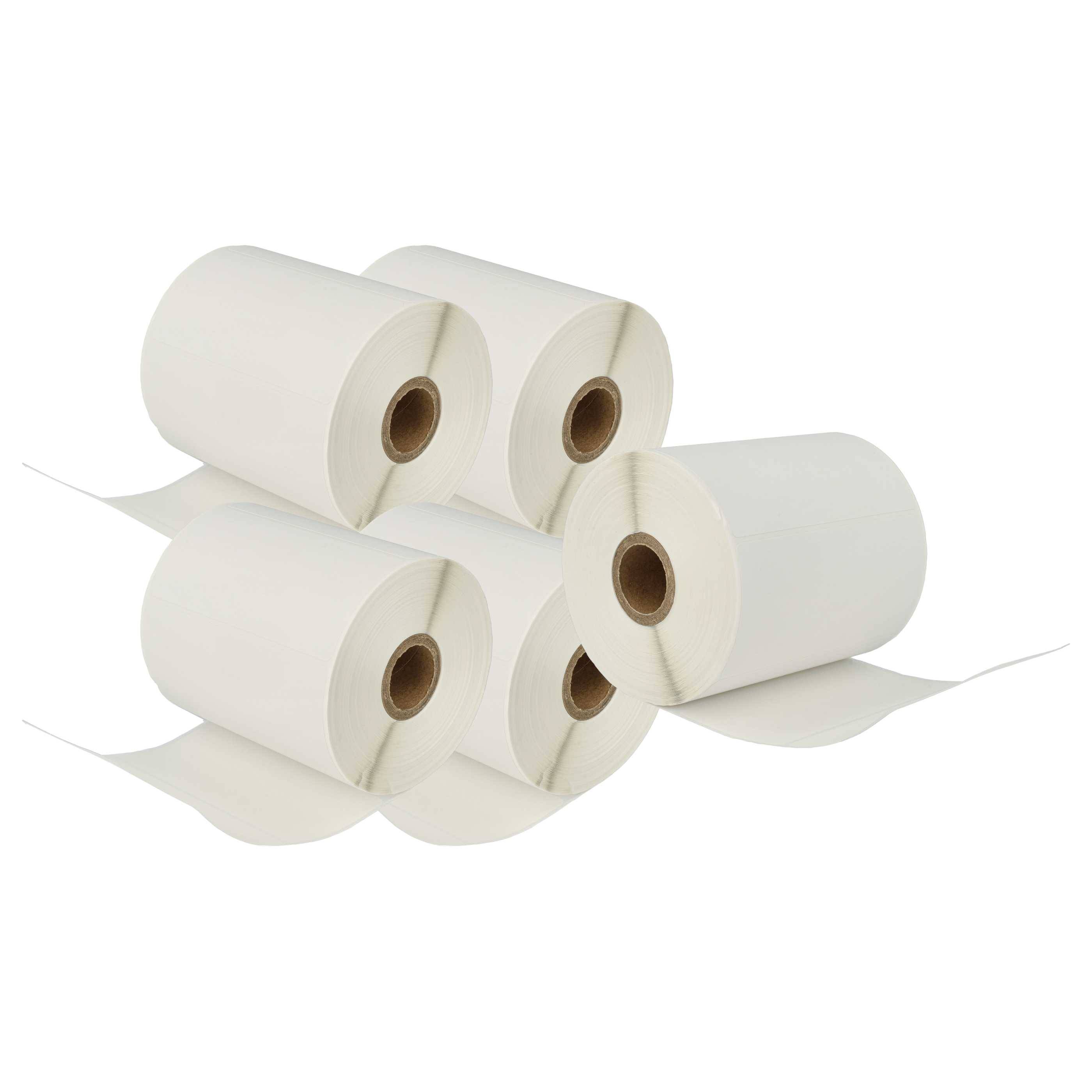 vhbw 5x Etiketten-Rolle 102mm x 50mm (836 Etiketten) kompatibel mit Brother TD-2130, TD-4100N, TD-4100, TD-4000, TD-2130N Etiketten-Drucker