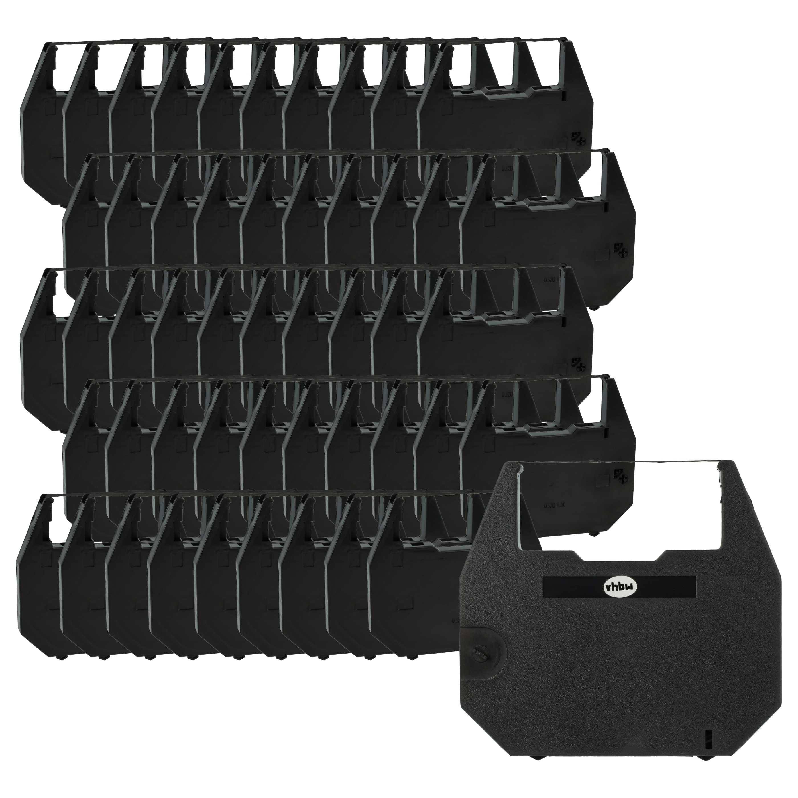 vhbw 50x Farbband Schriftband kompatibel mit Hermes Toptronic 110, 14 B, 12, 14 A, 17-1, 14 D, 10 Nadeldrucker, Bondrucker - Schwarz