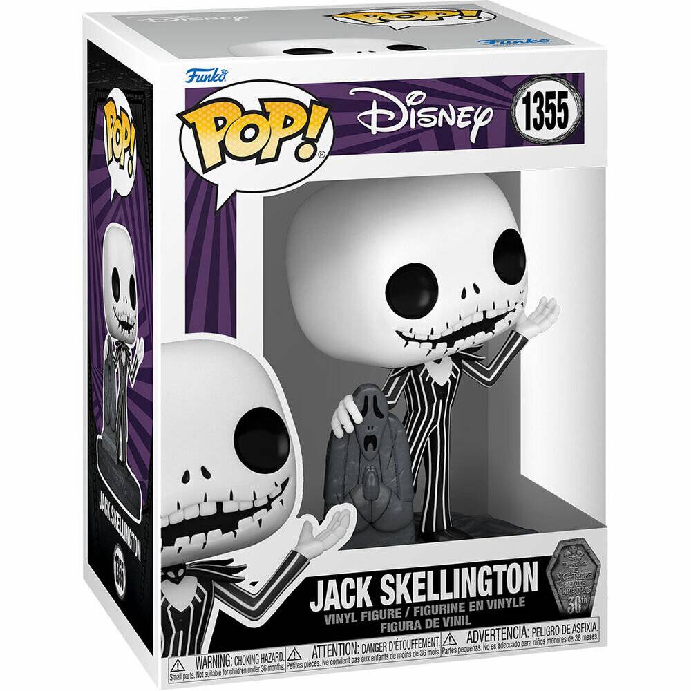Nightmare before Christmas 30th POP! Disney Vinyl Figur Jack w/Gravestone 9 cm
