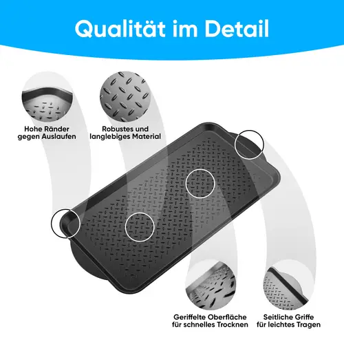 Björn&Schiller Schuhabtropfschale 40x75x3 cm Gummimaterial Rutschfest Wasserfest Praktische Schuhtablett für sauberen Flur - Schuhmatte Björn&Schiller Schuhabtropfschale 40x75x3 cm Gummimaterial Rutschfest Wasserfest Praktische Schuhtablett für sauberen Flur - Schuhmatte