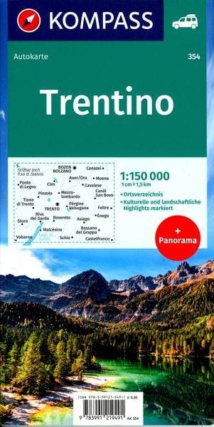 KOMPASS Autokarte Trentino 1:150.000