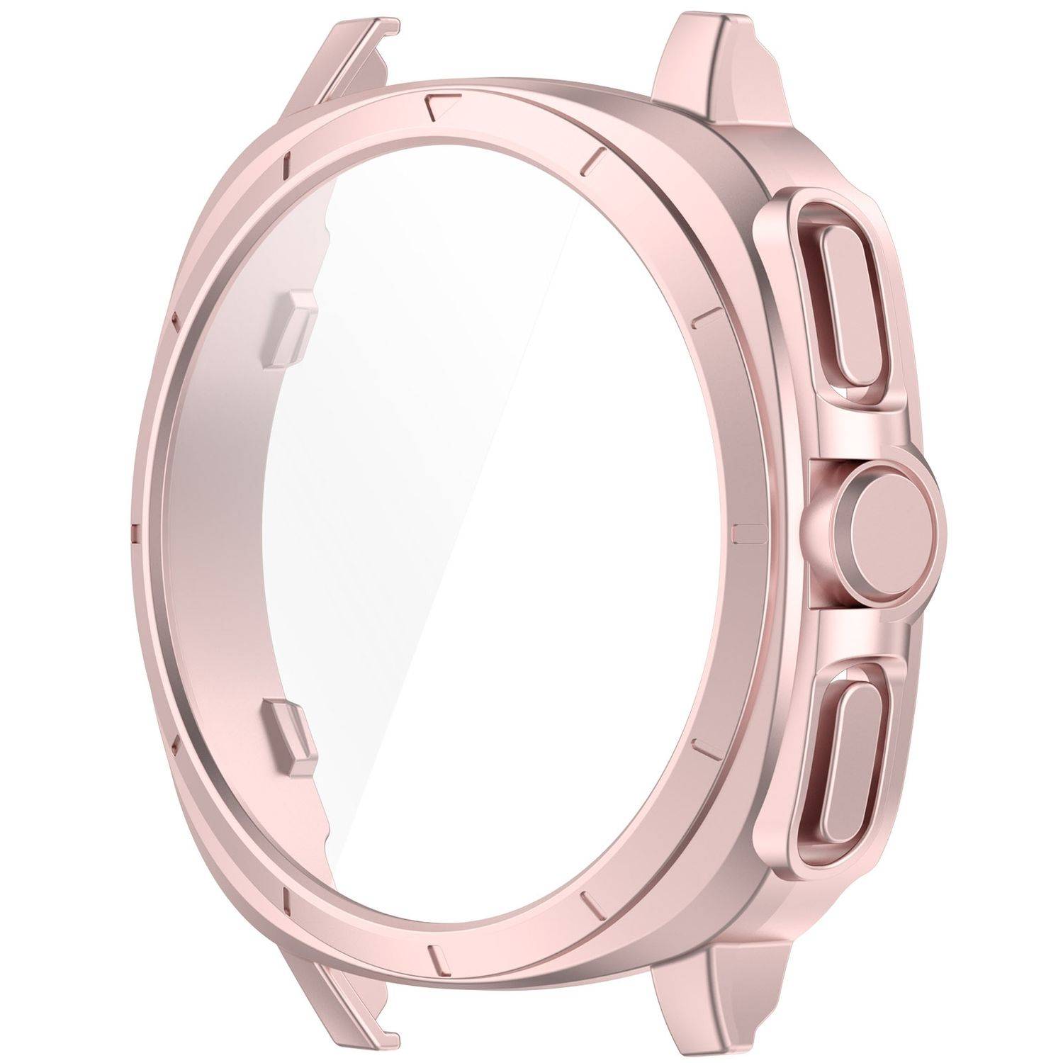 Für Samsung Galaxy Watch 7 44mm Kunststoff PC Hülle + Hart Glas Rosa