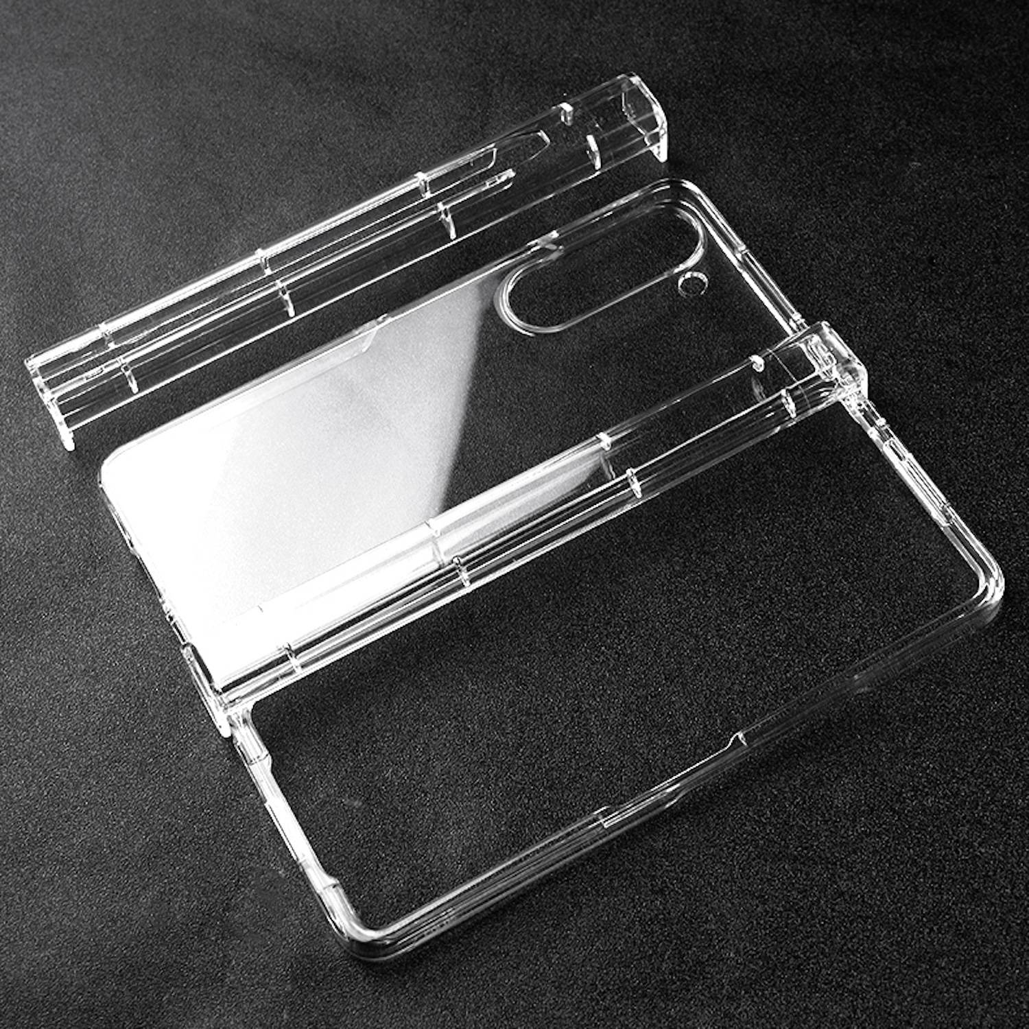 Für Samsung Galaxy Z Fold6 3 in 1 Kunststoff Schutz Hülle Transparent