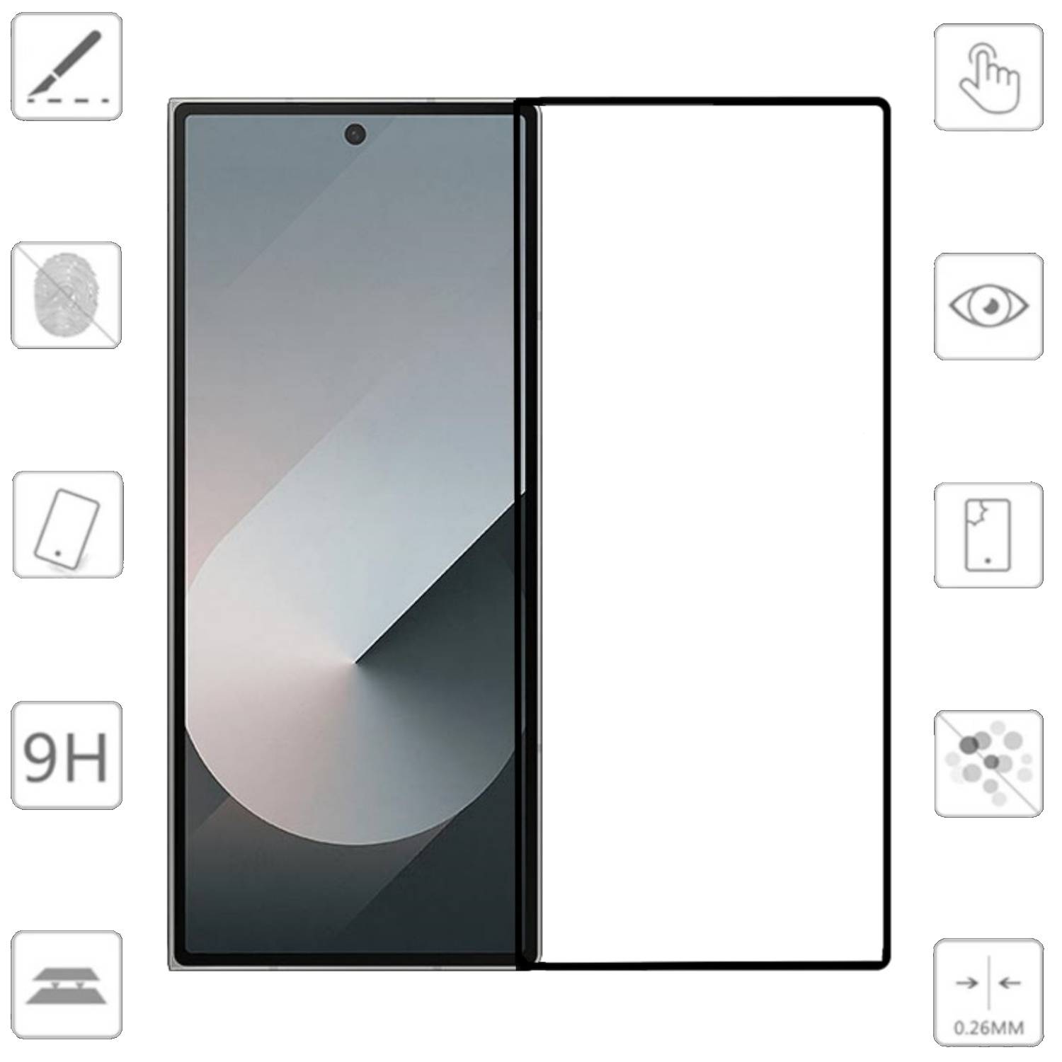 Für Samsung Galaxy Z Fold6 2x 3D Premium LCD 0,3mm Schutz Hart Glas