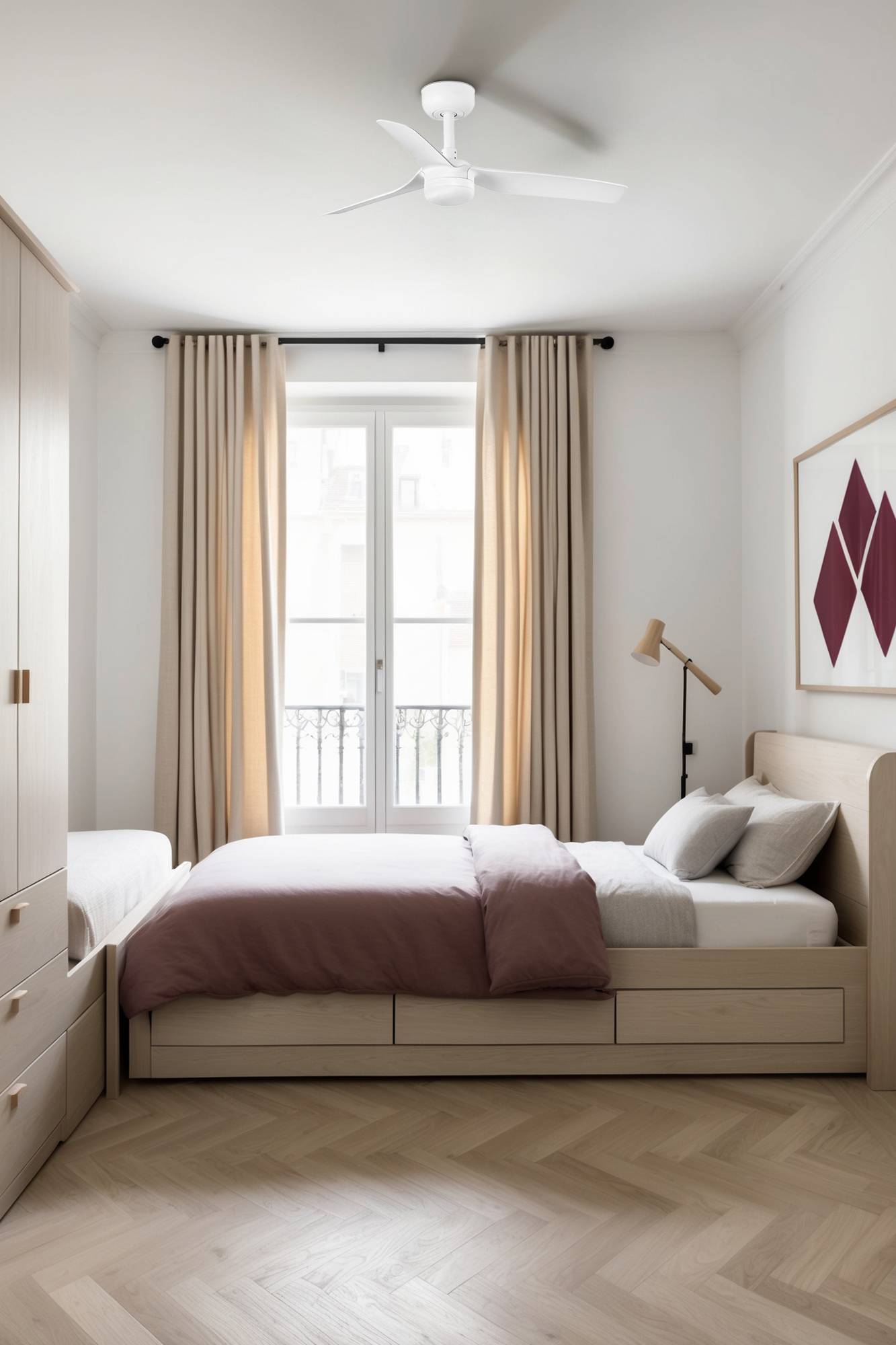 DC Deckenventilator Mini Punt S WE-WE mit LED