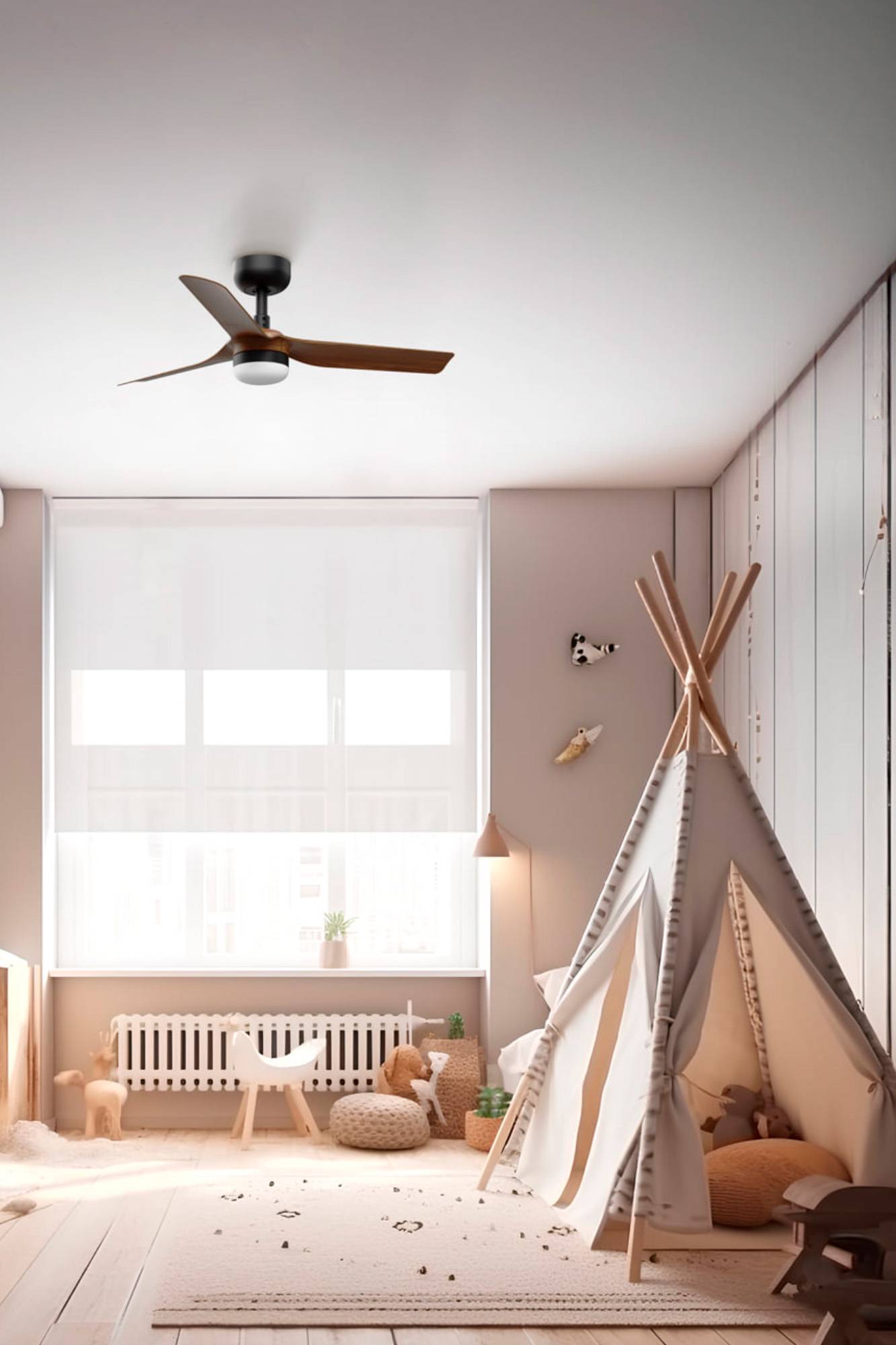 DC Deckenventilator Mini Punt S SW-NB mit LED