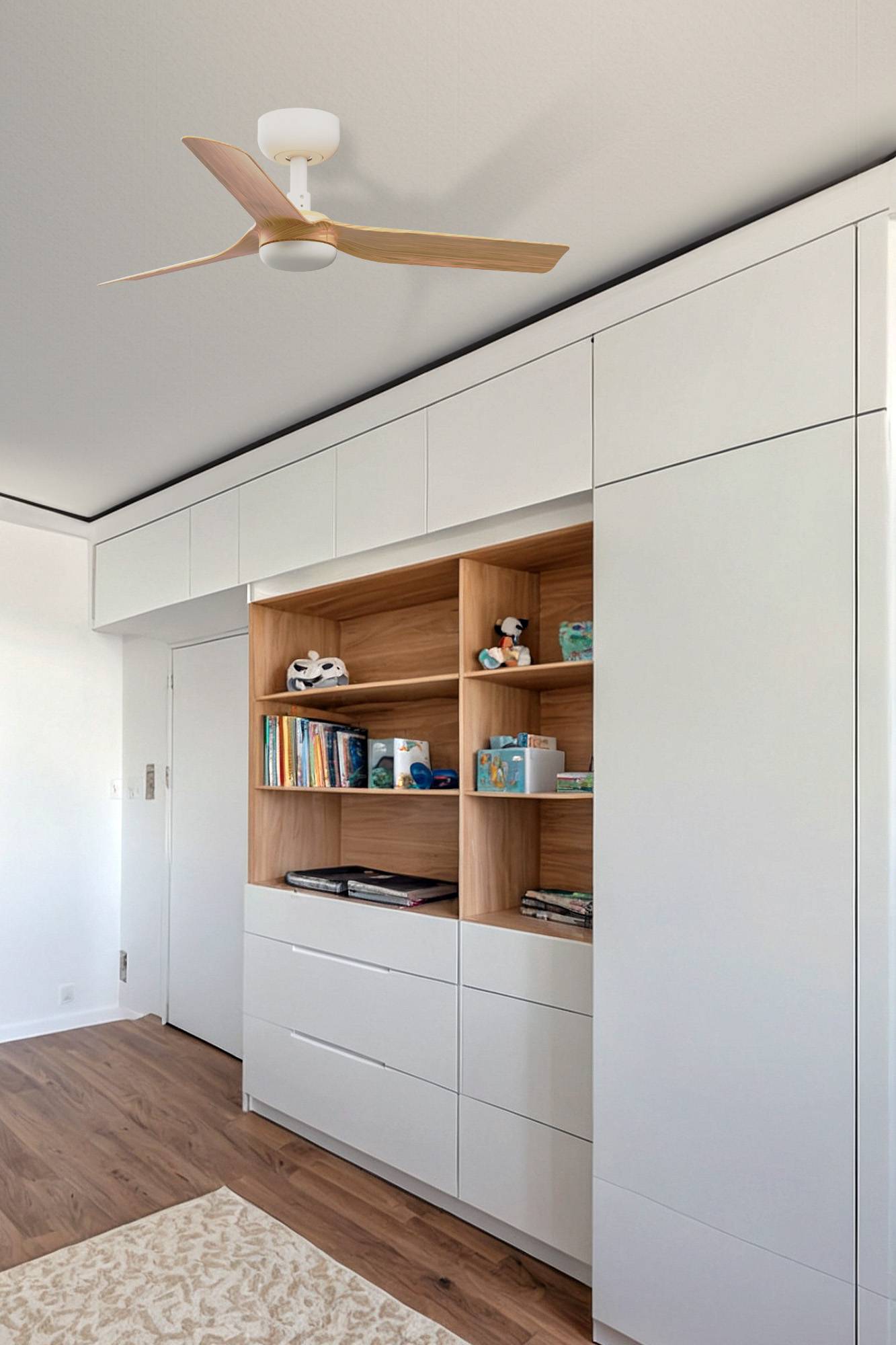 DC Deckenventilator Mini Punt Weiß-Ahorn