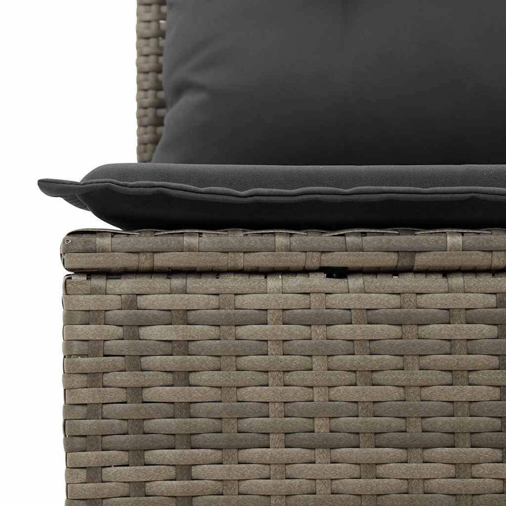 vidaXL 8-tlg. Garten-Sofagarnitur mit Kissen Hellgrau Poly Rattan