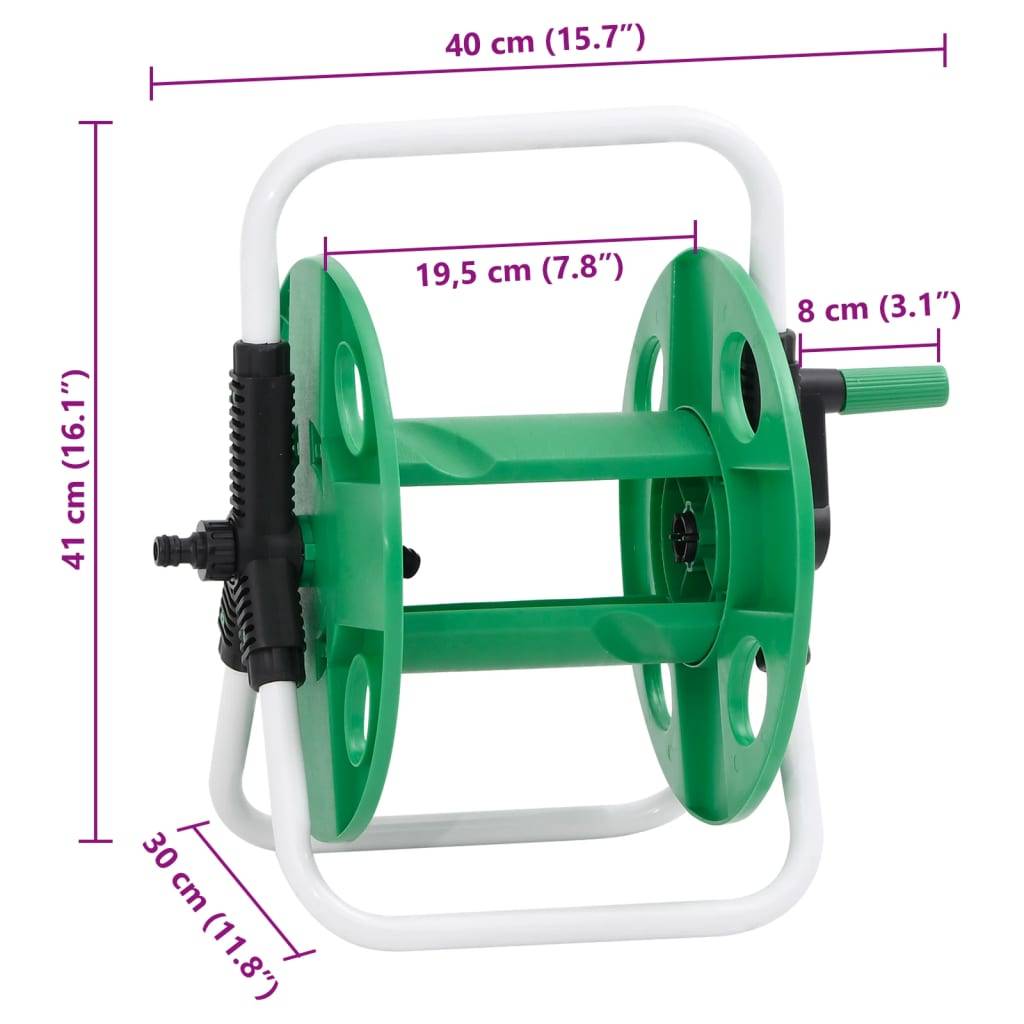 vidaXL Schlauchtrommel Freistehend für 45 m 1/2" Schlauch Stahl
