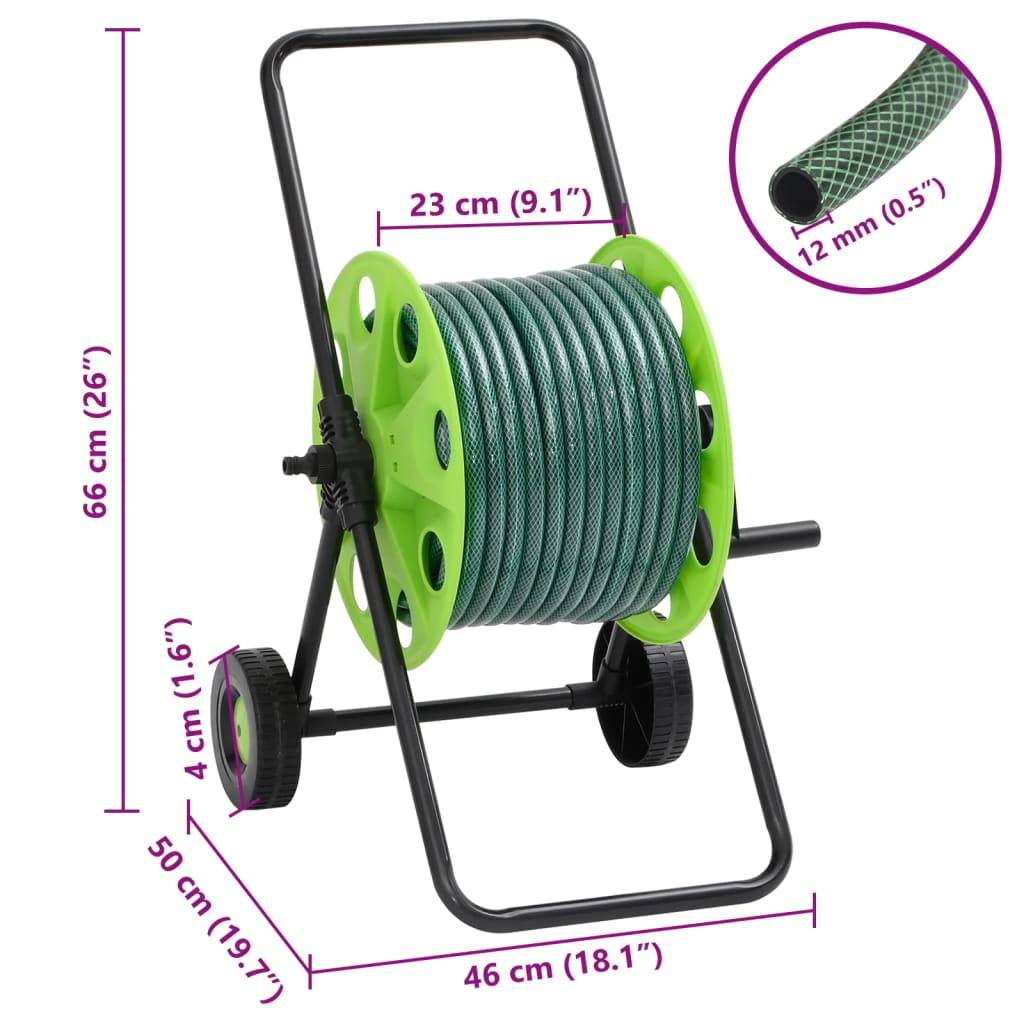 vidaXL Schlauchwagen mit 30 m Schlauch PVC Grün