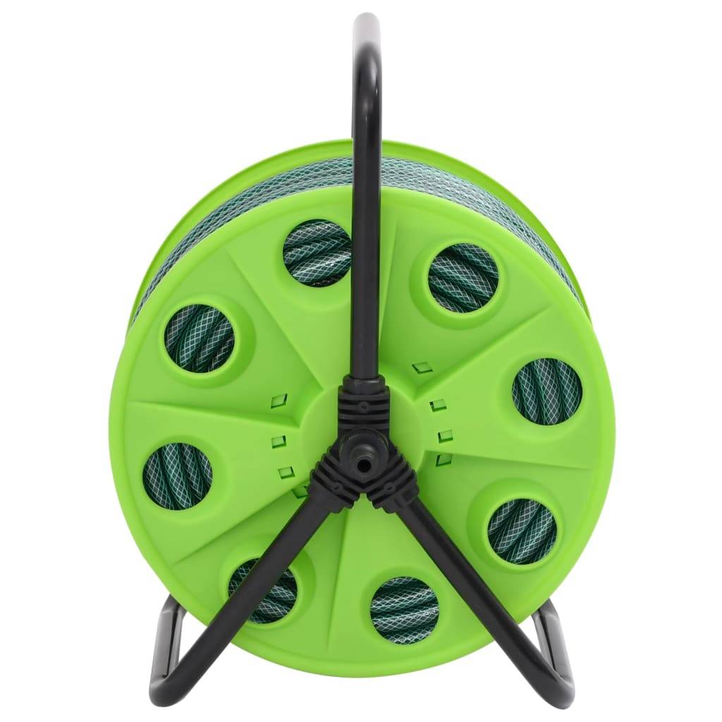vidaXL Schlauchtrommel Freistehend Grün mit 20 m Schlauch PVC