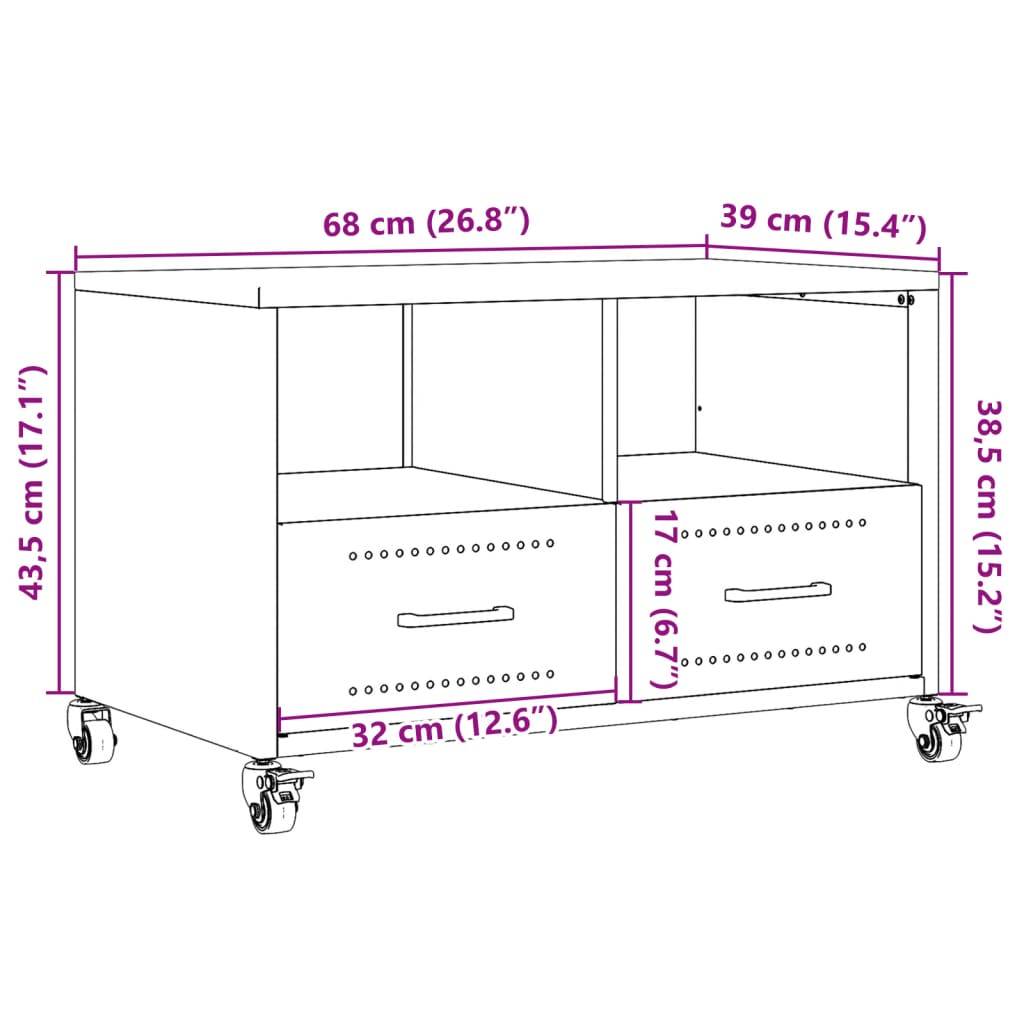 vidaXL TV-Schrank Senfgelb 68x39x43,5 cm Kaltgewalzter Stahl