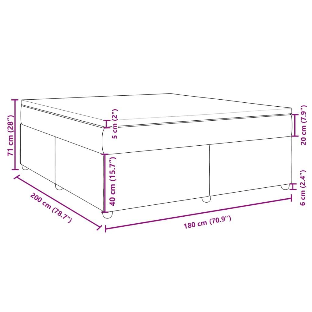 vidaXL Boxspringbett mit Matratze Dunkelgrau 180x200 cm Stoff