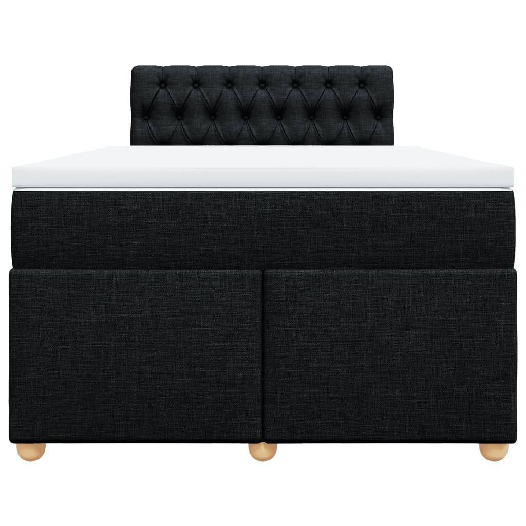 vidaXL Boxspringbett mit Matratze Schwarz 120x190 cm Stoff
