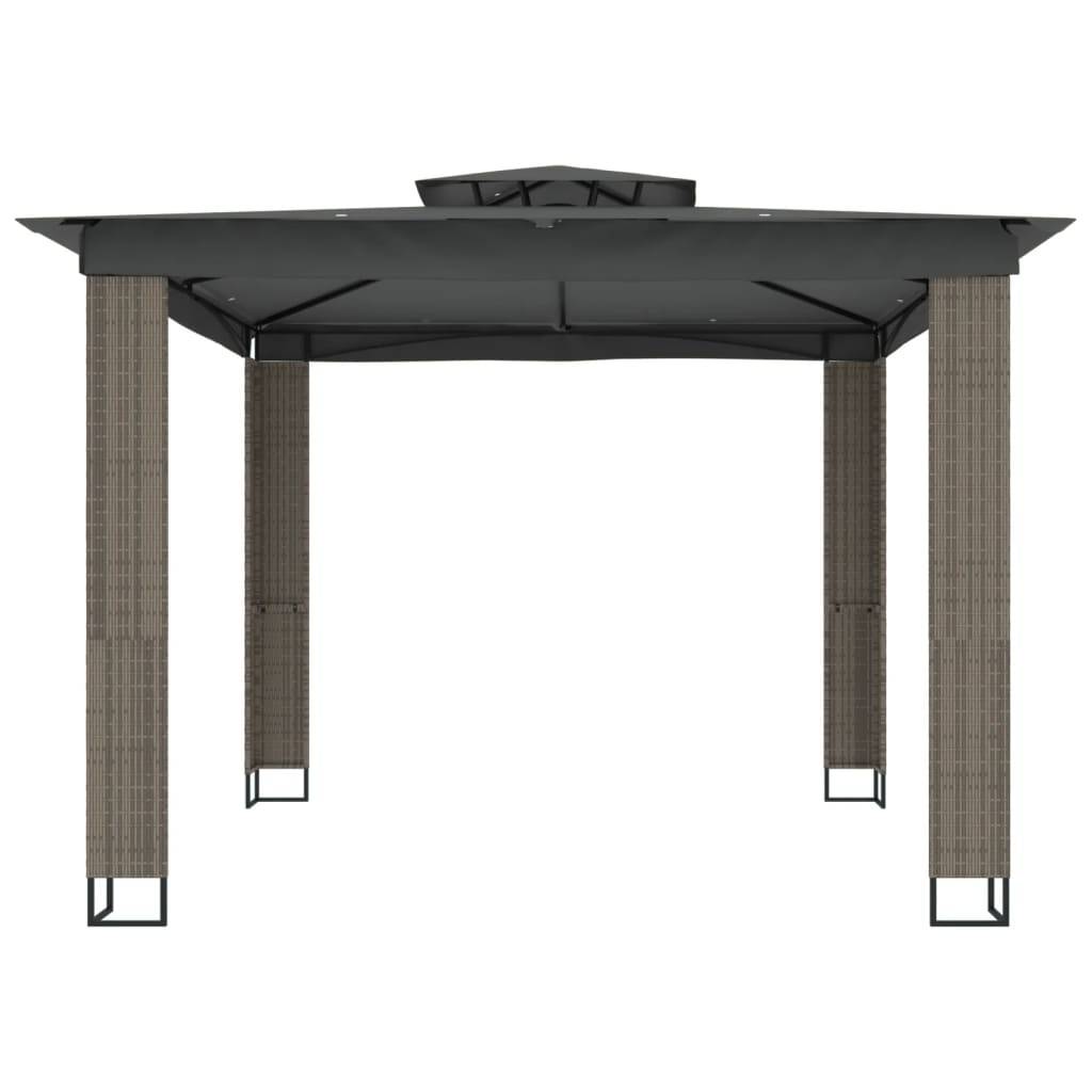 vidaXL Pavillon mit Doppeldach Anthrazit 2,94x2,94 m Stahl