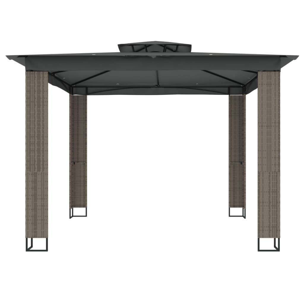 vidaXL Pavillon mit Doppeldach Anthrazit 2,94x2,94 m Stahl