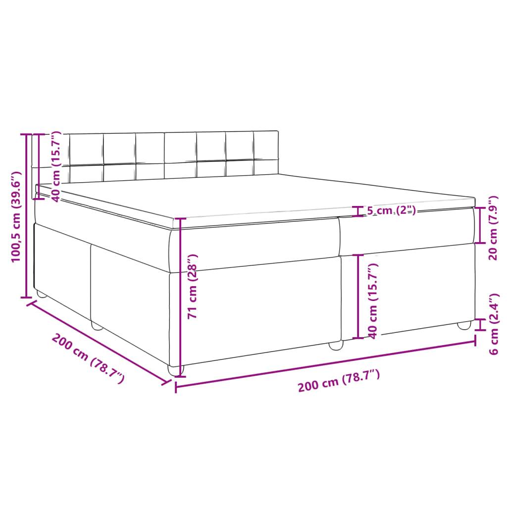 vidaXL Boxspringbett mit Matratze Hellgrau 200x200 cm Stoff