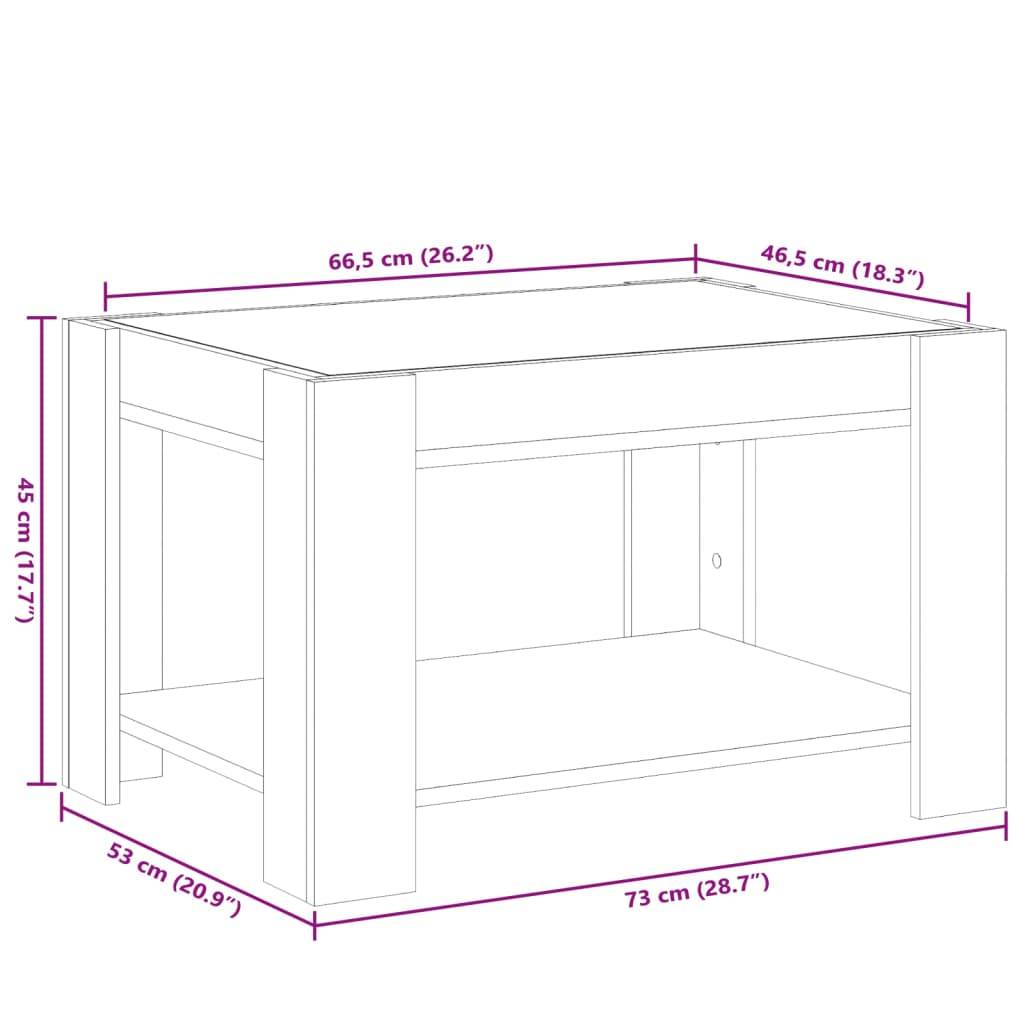 vidaXL Couchtisch mit LED-Leuchten Weiß 73x53x45 cm Holzwerkstoff
