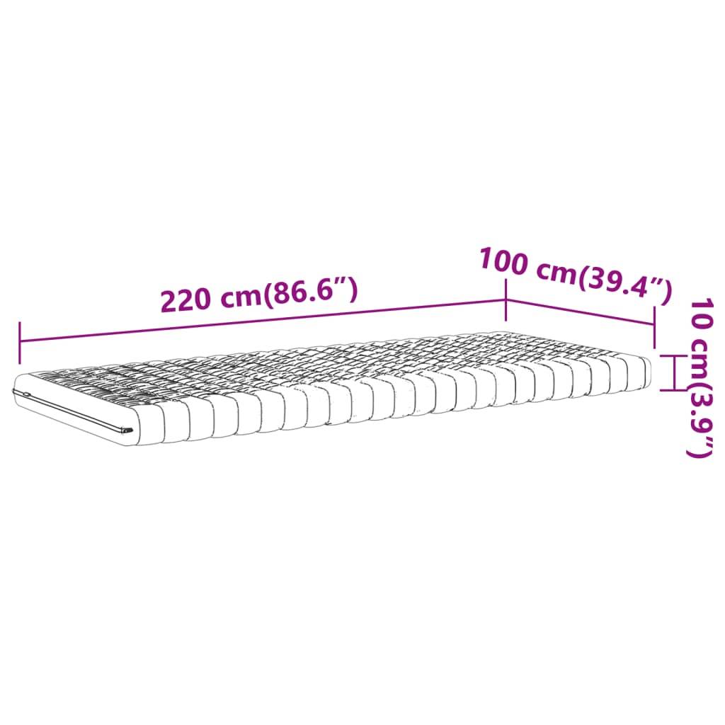 vidaXL Schaumstoffmatratze Weiß 100x220 cm 7-Zonen Härtegrad 20 ILD