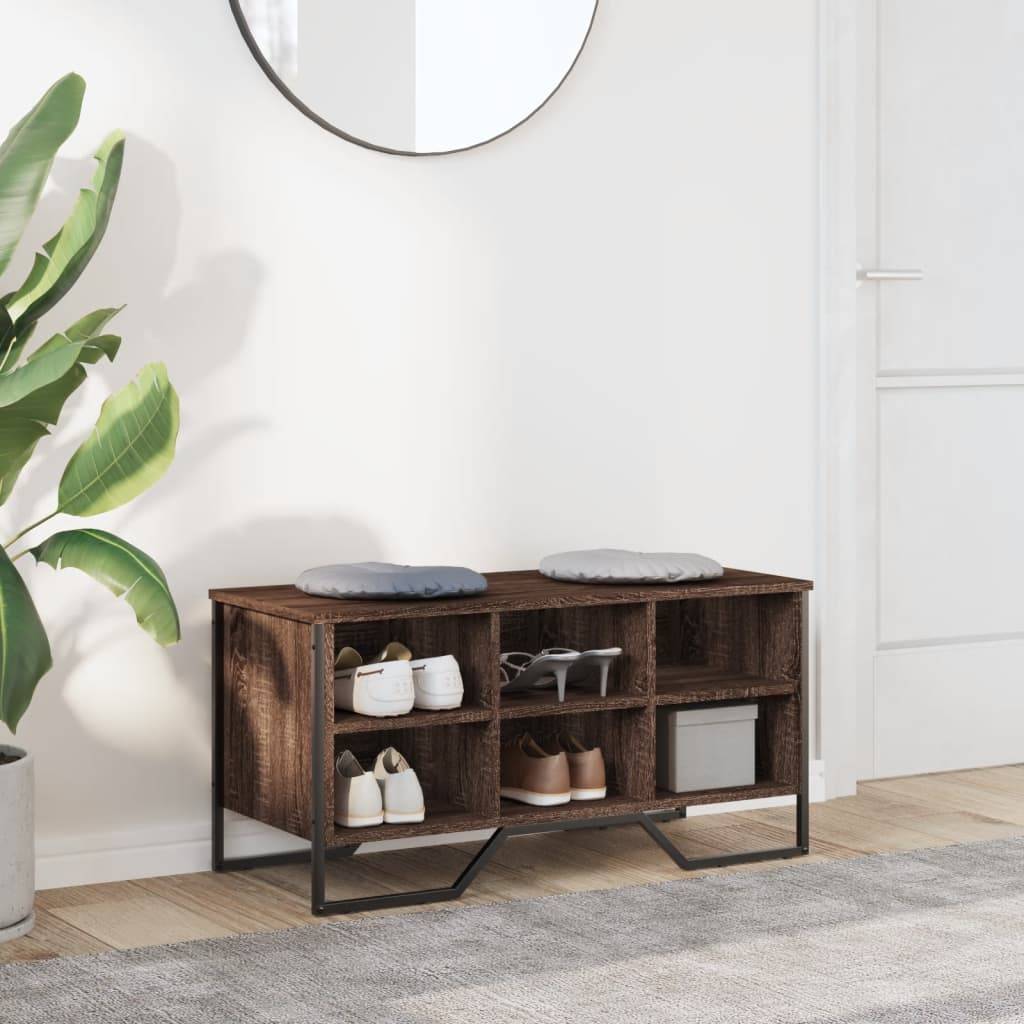 vidaXL Schuhregal Braun Eichen-Optik 90x38x45,5 Holzwerkstoff