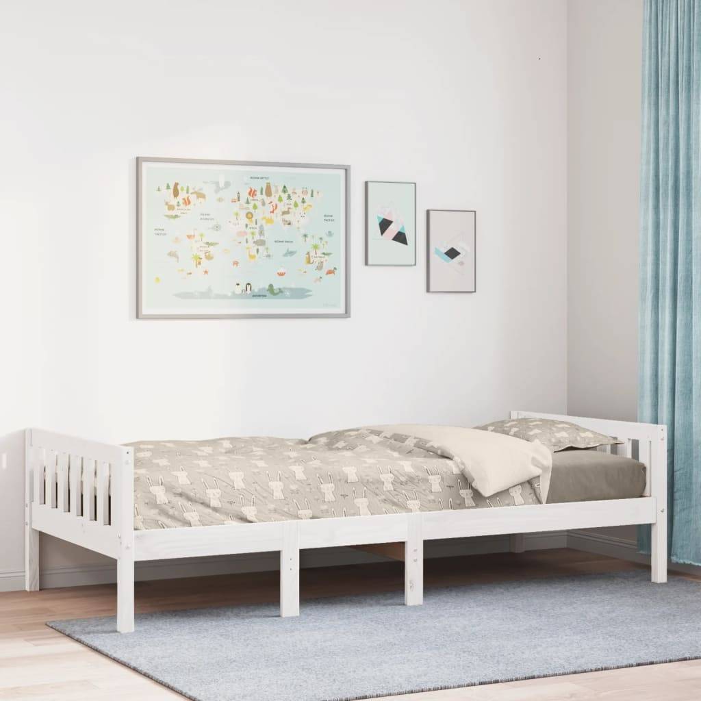 vidaXL Kinderbett ohne Matratze Weiß 90x190 cm Massivholz Kiefer
