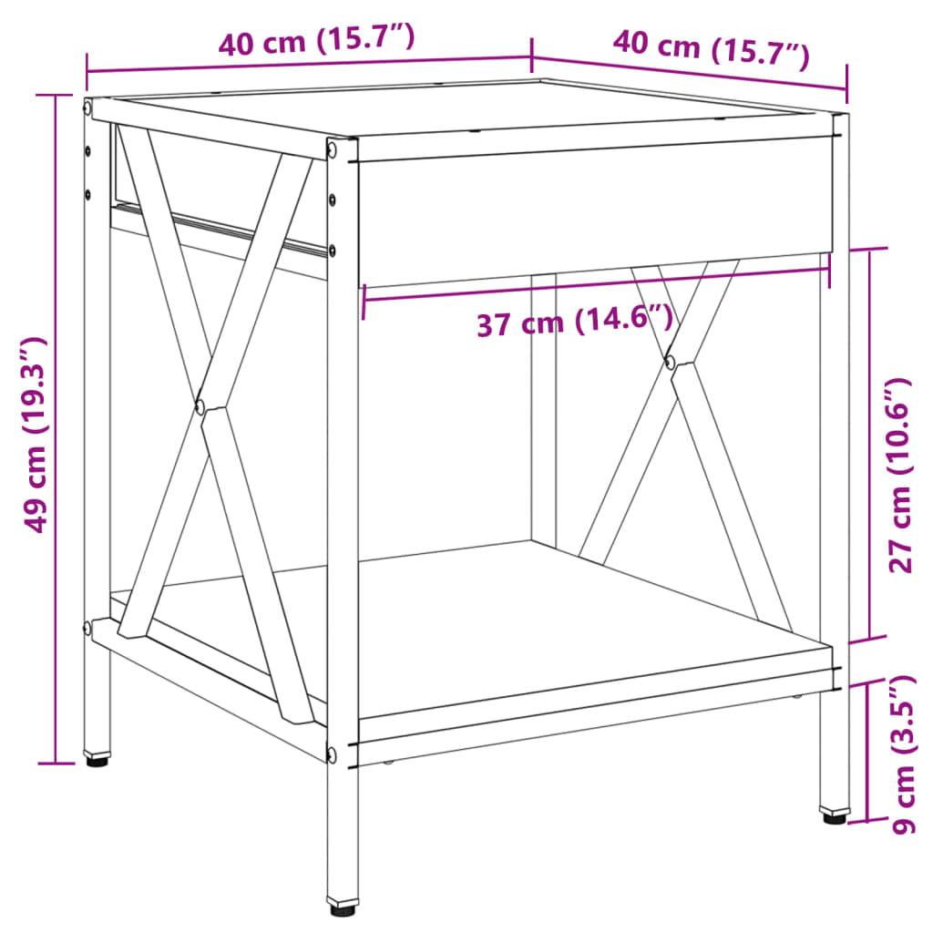 vidaXL Nachttisch mit Infinity-LED Braun Eichen-Optik 40x40x49 cm