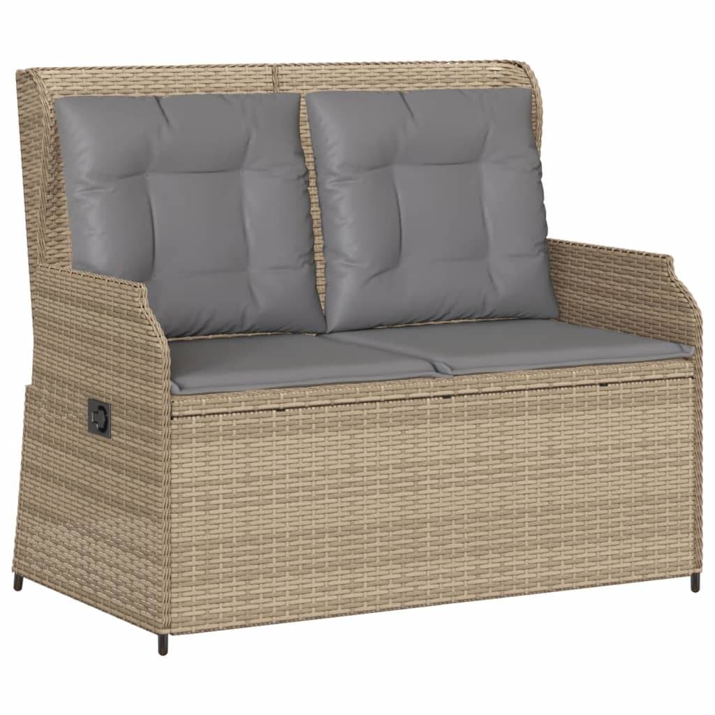 vidaXL 3-tlg. Garten-Lounge-Set mit Kissen Beige Poly Rattan