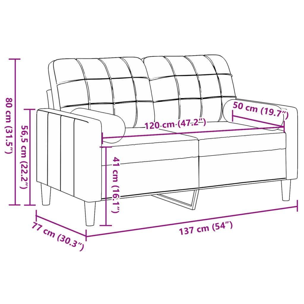 vidaXL 2-Sitzer-Sofa mit Zierkissen Dunkelgrün 120 cm Samt