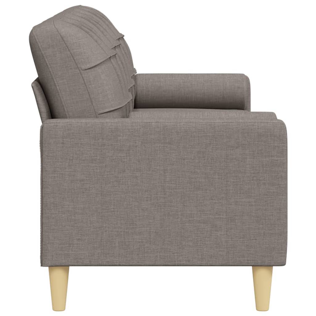 vidaXL Sofa 3-Sitzer mit Zierkissen Taupe 210 cm Stoff