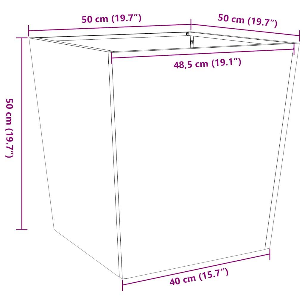 vidaXL Pflanzkübel 50x50x50 cm Verzinkter Stahl