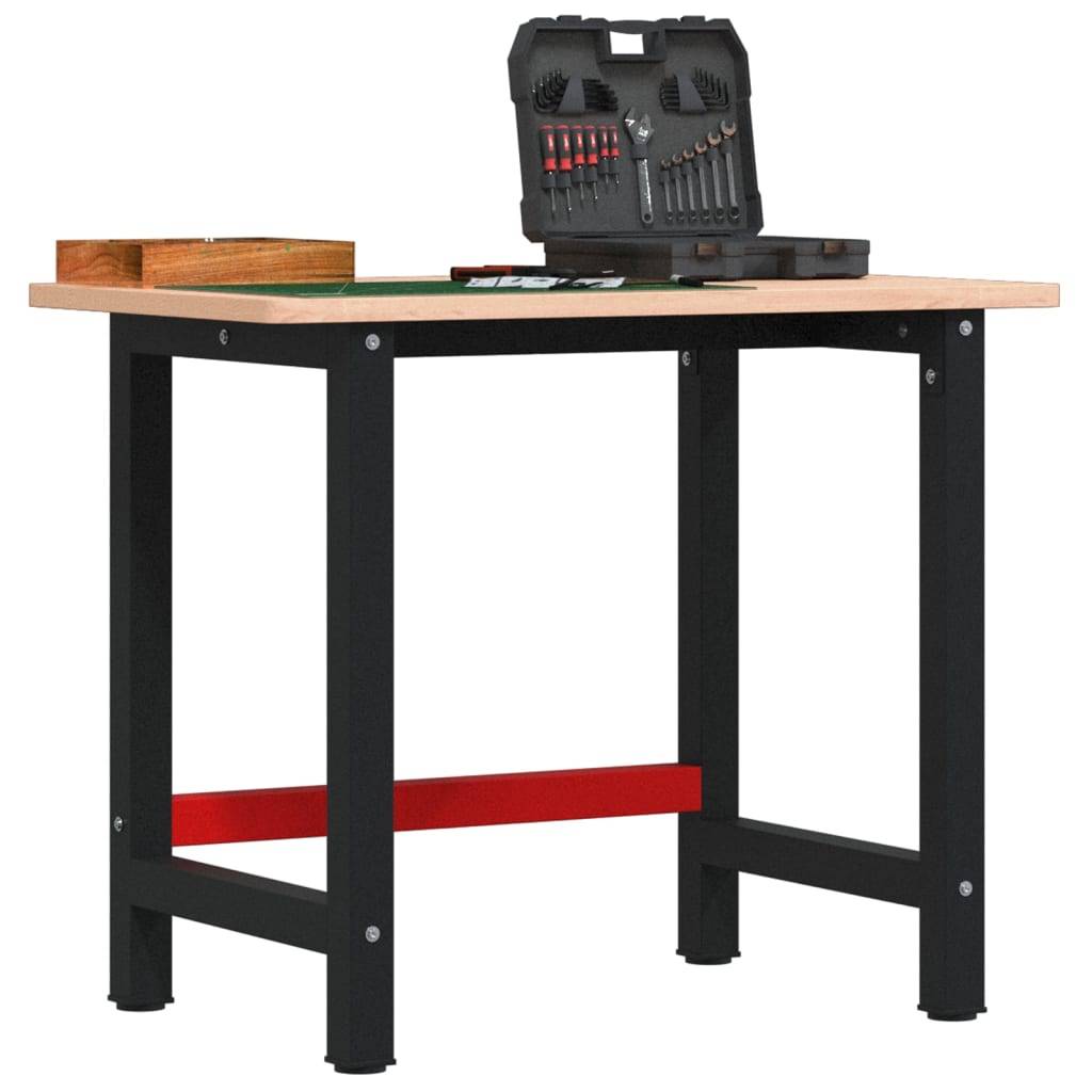vidaXL Werkbank 100x60x81,5 cm Massivholz Buche Rechteckig