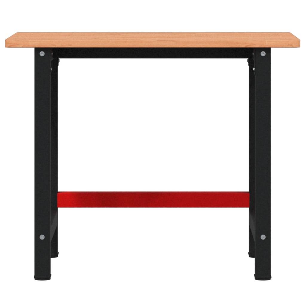 vidaXL Werkbank 100x60x81,5 cm Massivholz Buche Rechteckig