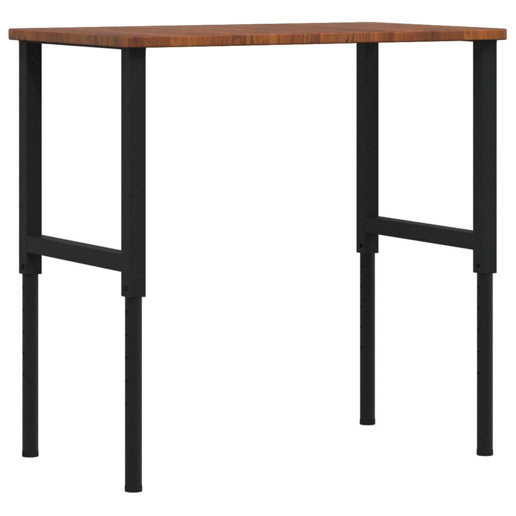 vidaXL Werkbank Dunkelbraun 100x60x(71,5-98) cm Massivholz Eiche