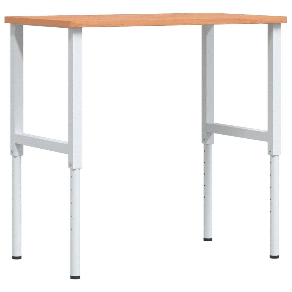 vidaXL Werkbank 100x60x(71,5-98) cm Massivholz Buche Rechteckig