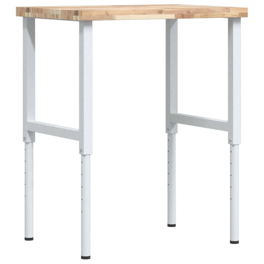 vidaXL Werkbank 80x60x(73-99,5) cm Massivholz Akazie Rechteckig