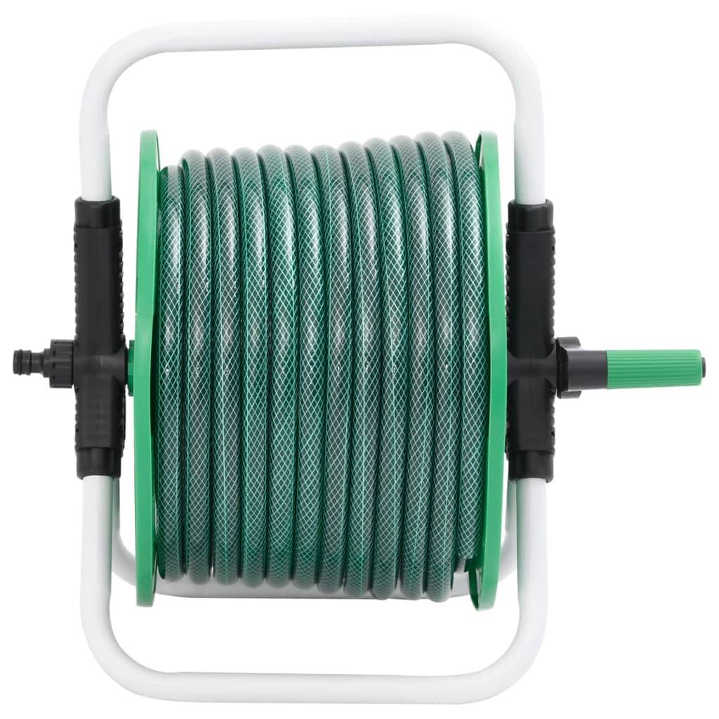 vidaXL Schlauchtrommel Freistehend Grün mit 20 m Schlauch PVC