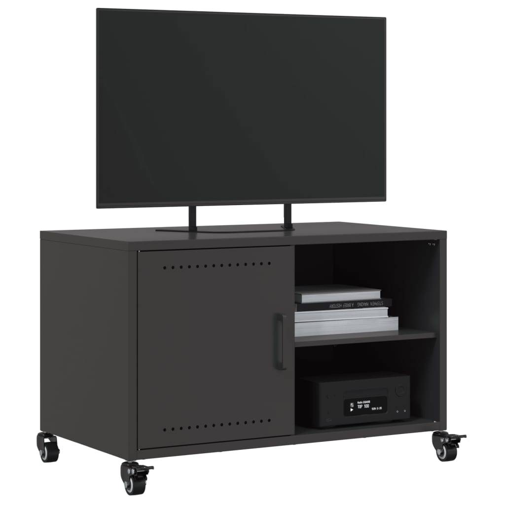 vidaXL TV-Schrank Schwarz 68x39x43,5 cm Stahl