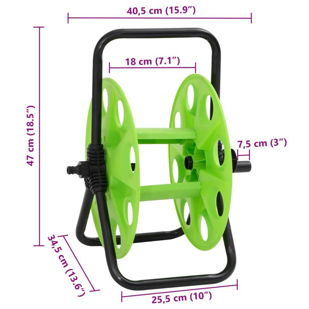 vidaXL Schlauchtrommel Freistehend für 45 m 1/2" Schlauch Stahl