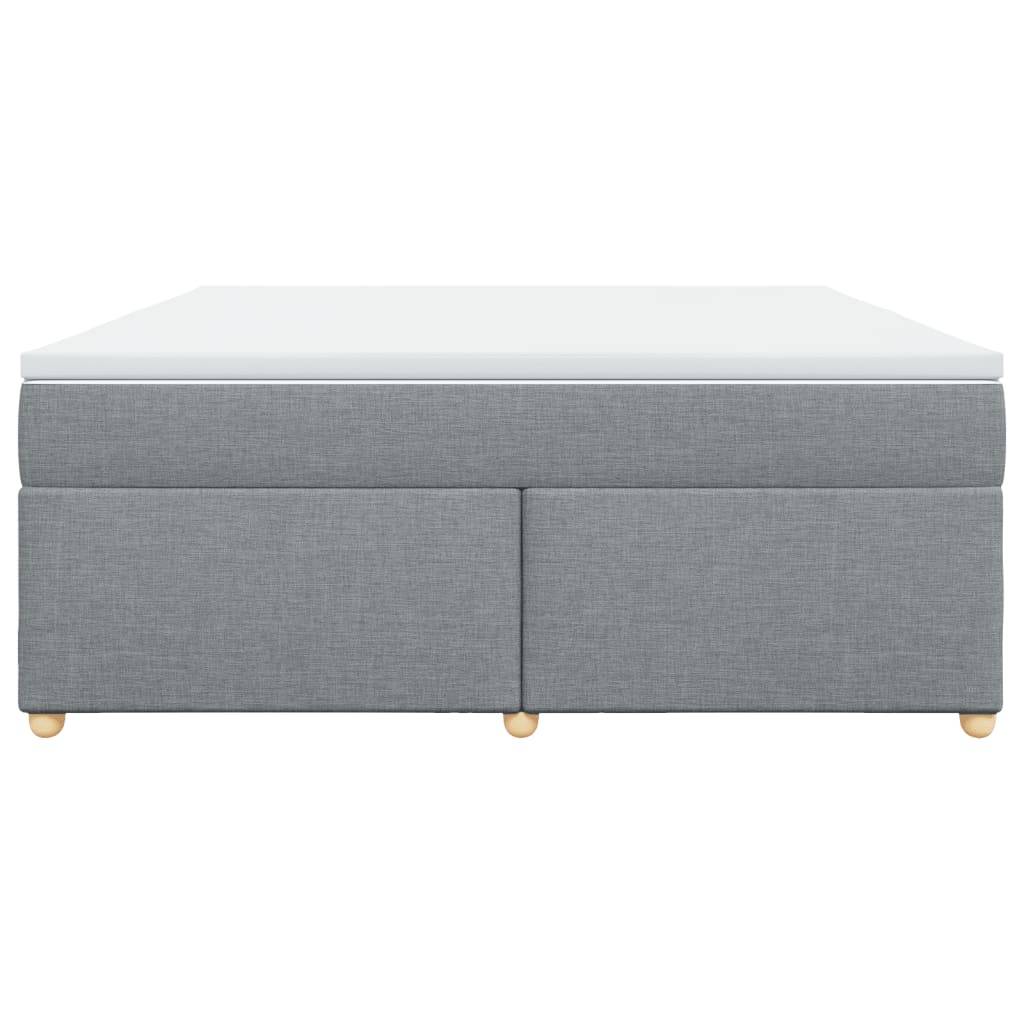 vidaXL Boxspringbett mit Matratze Hellgrau 180x200 cm Stoff