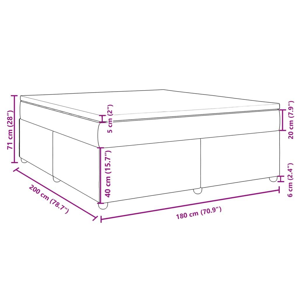 vidaXL Boxspringbett mit Matratze Hellgrau 180x200 cm Stoff