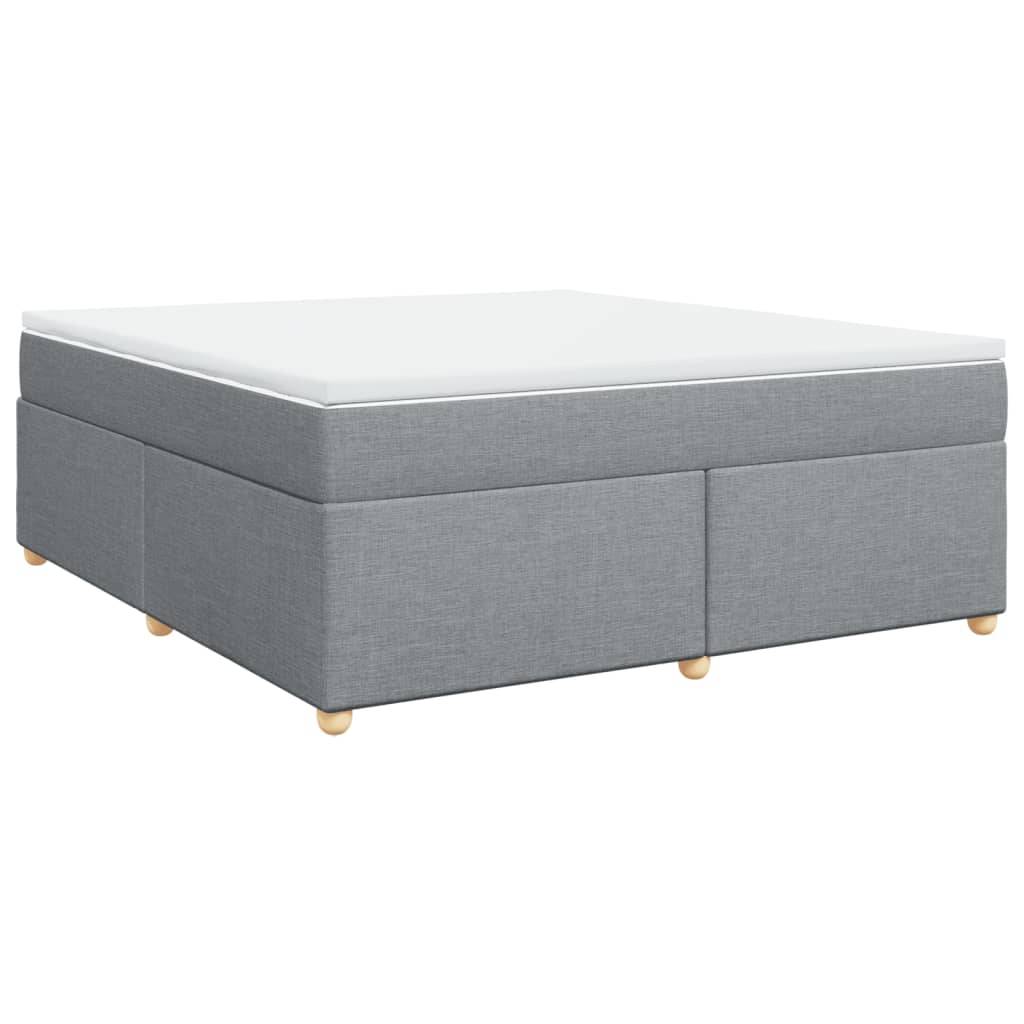 vidaXL Boxspringbett mit Matratze Hellgrau 180x200 cm Stoff