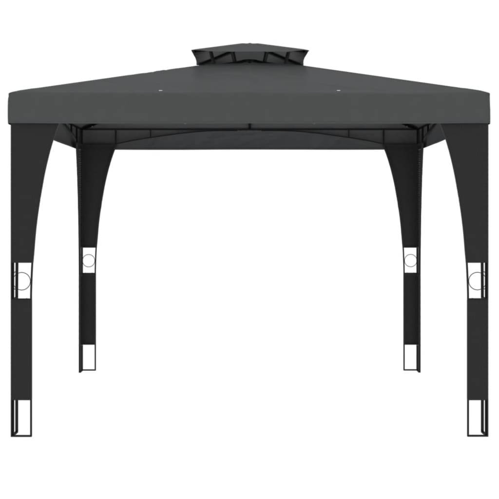 vidaXL Pavillon mit Doppeldach Anthrazit 2,98x2,98 m Stahl